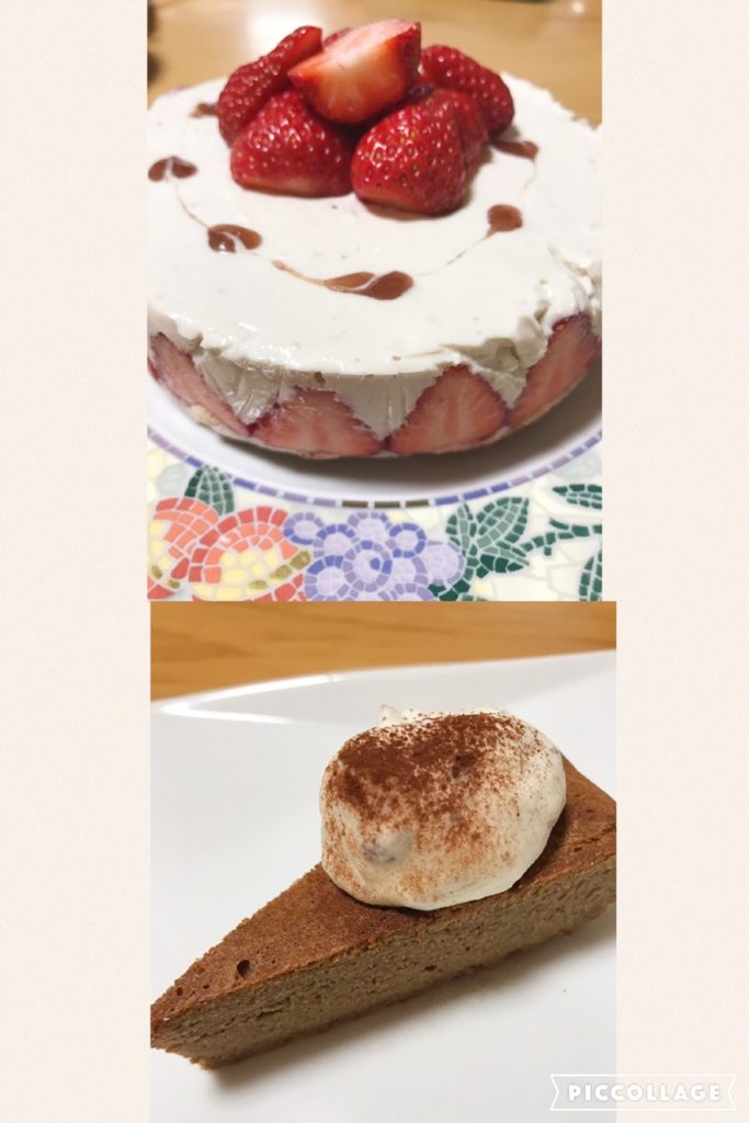 作ってみた せりなさん作 豆腐といちごのレアチーズケーキ おからのチョコケーキ 一般社団法人 糖質オフスタイル協会